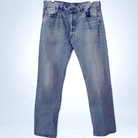 Jeans Levi’s 501 Button Fly Light-Medium Wash - Picture 1 of 12